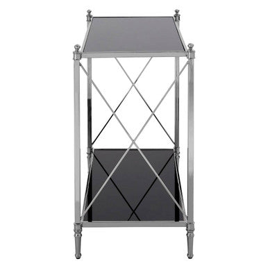 Hoffmann Black Glass and Nickel Finish Console Table - Image 3