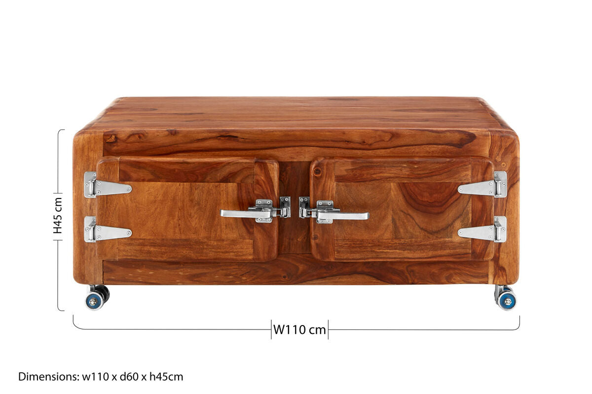 Marwar Two Drawer Wooden Coffee Table - Image 11