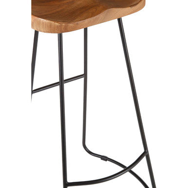 Nandri Acacia Wood Seat Bar Stool