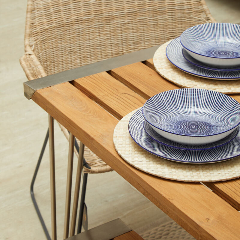 Nandri Slatted Teak Wood Dining Table