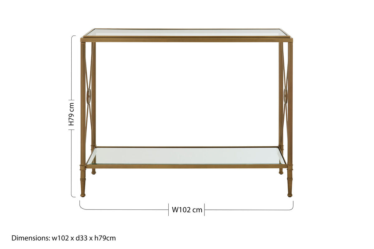 Axis Console Table With Gold Finish Frame - Image 7