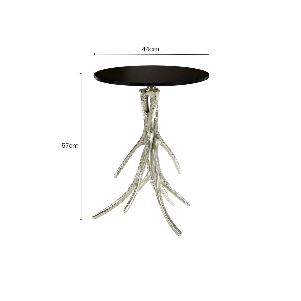 Antler Round Side Table with Black Marble Top - Image 5