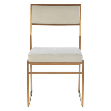 Mian Milky White Velvet Dining Chair - Image 2
