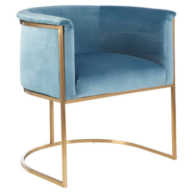 Mias Blue Velvet Chair - Image 4