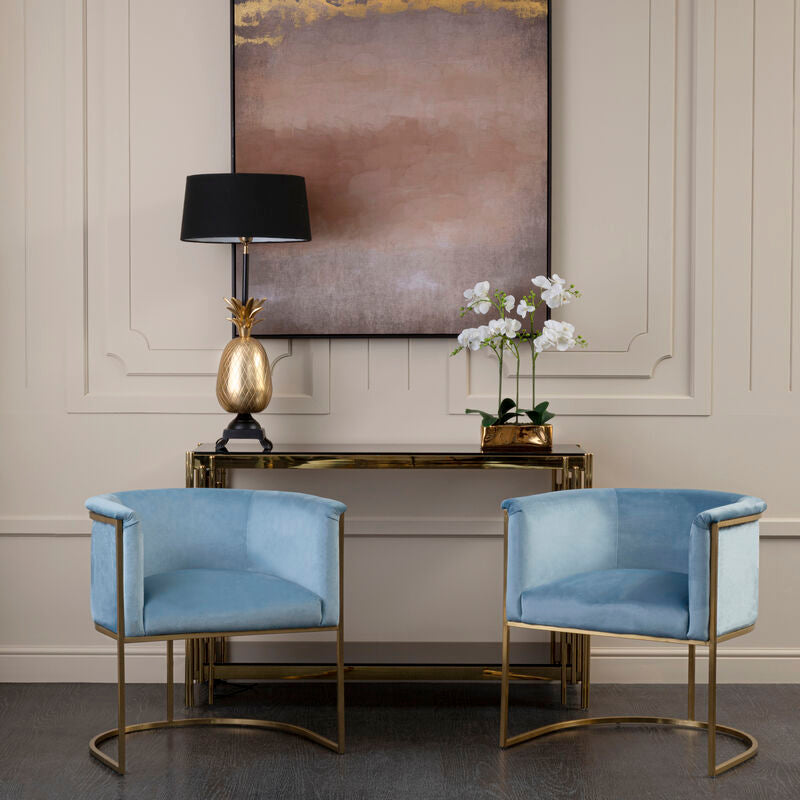 Mias Blue Velvet Chair - Image 3