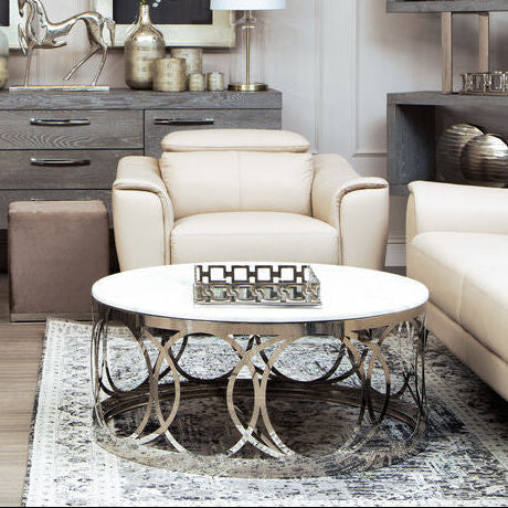 Yasmin White Marble Coffee Table