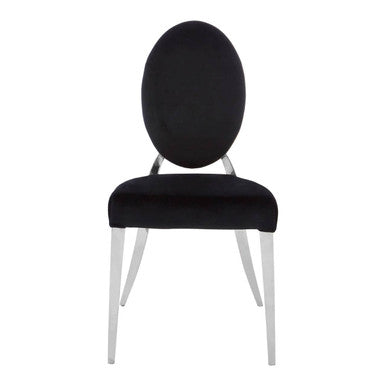 Black chair with white legs on a white background