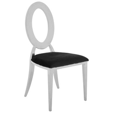 Yasmin Oval Back Black Velvet Dining Chair - Image 4