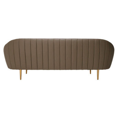 Brown Leather Effect Sofa, Lagero - Image 6