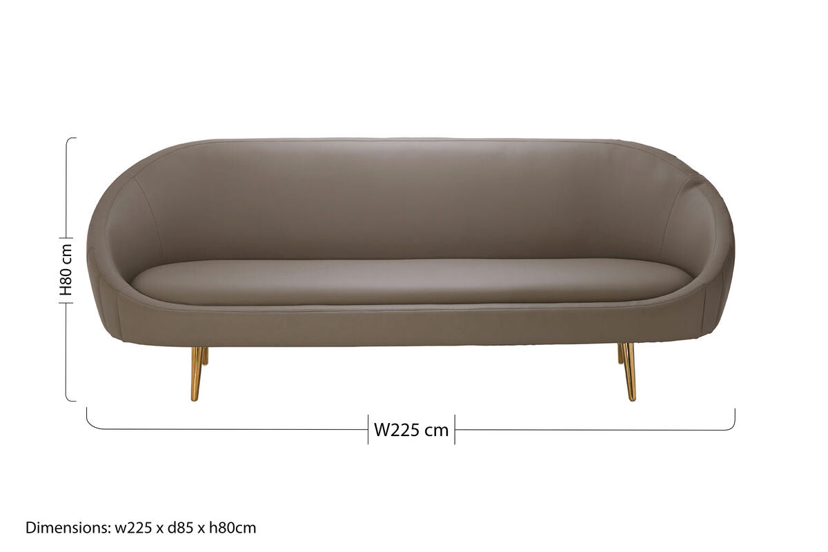 Brown Leather Effect Sofa, Lagero