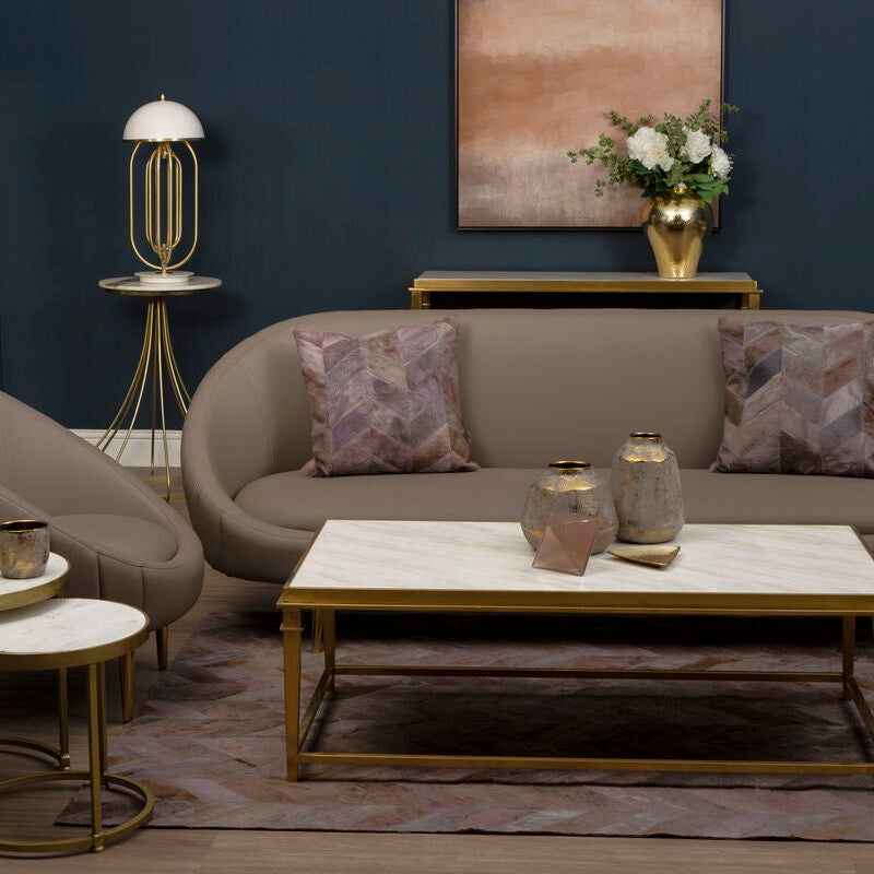 Brown Leather Effect Sofa, Lagero - Image 7