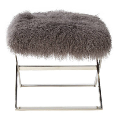 Anafi Grey Sheepskin Stool - Image 6