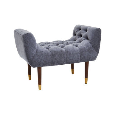 Shay Grey Chenille Stool - Image 4