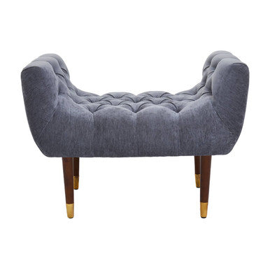 Shay Grey Chenille Stool - Image 2
