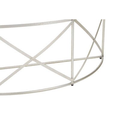Rubia Silver Leaf Demilune Console Table