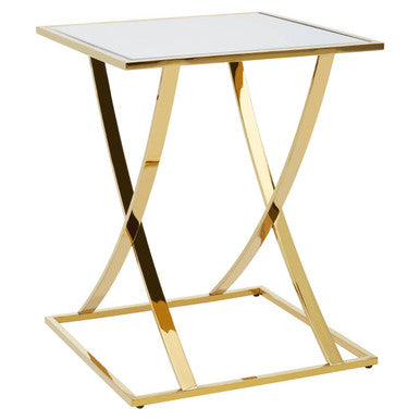 Reena Gold Finish Side Table
