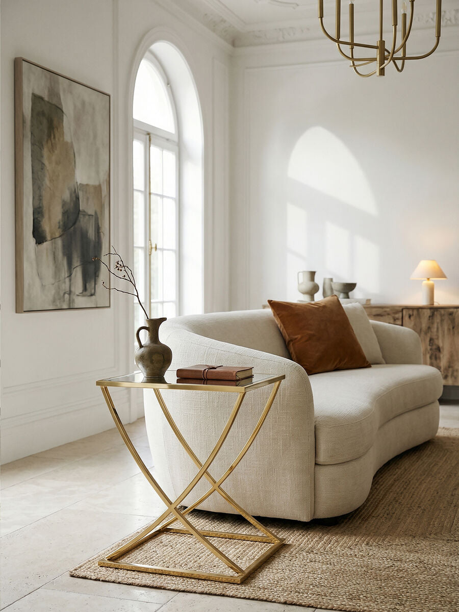 Reena Gold Finish Side Table