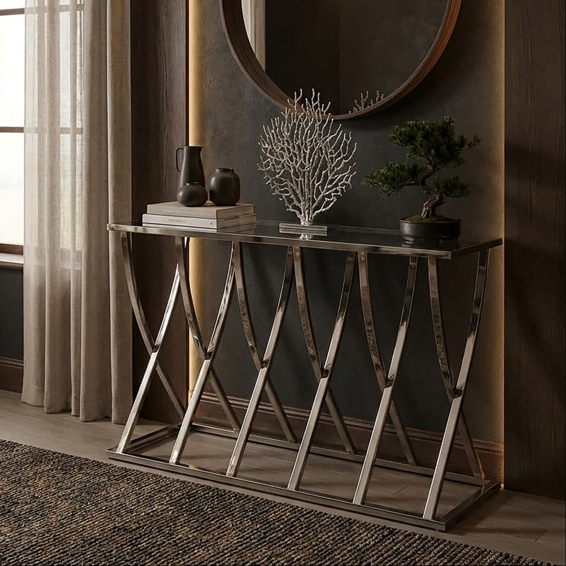 Reena Silver Console Table