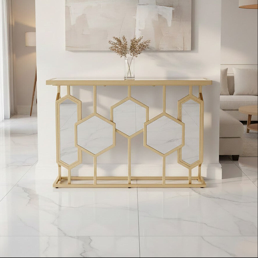 Rio Gold and Mirror Console Table