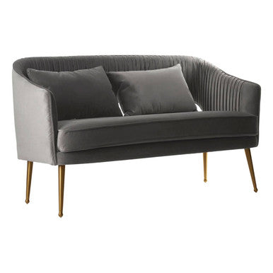 Hendricks Grey Velvet Sofa