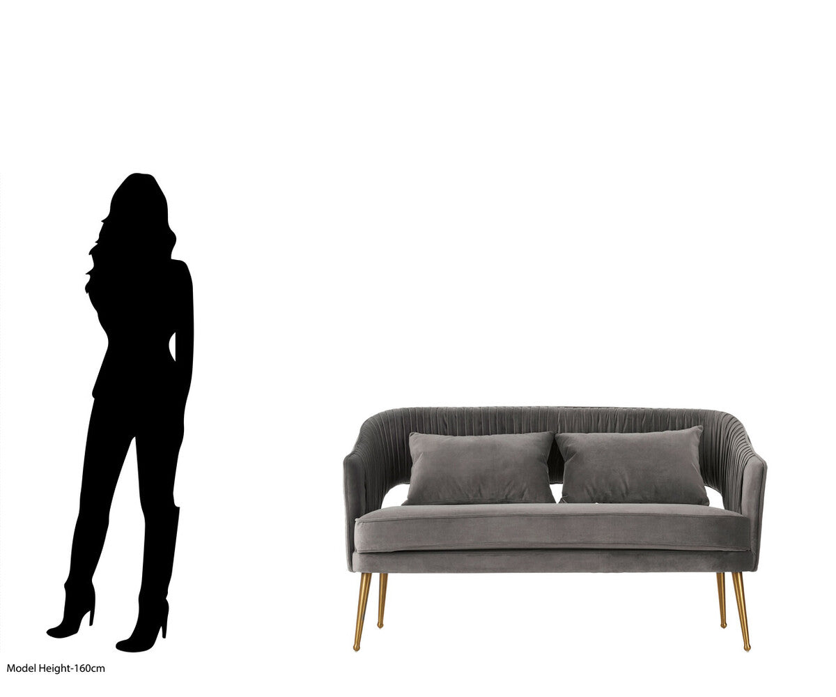 Hendricks Grey Velvet Sofa