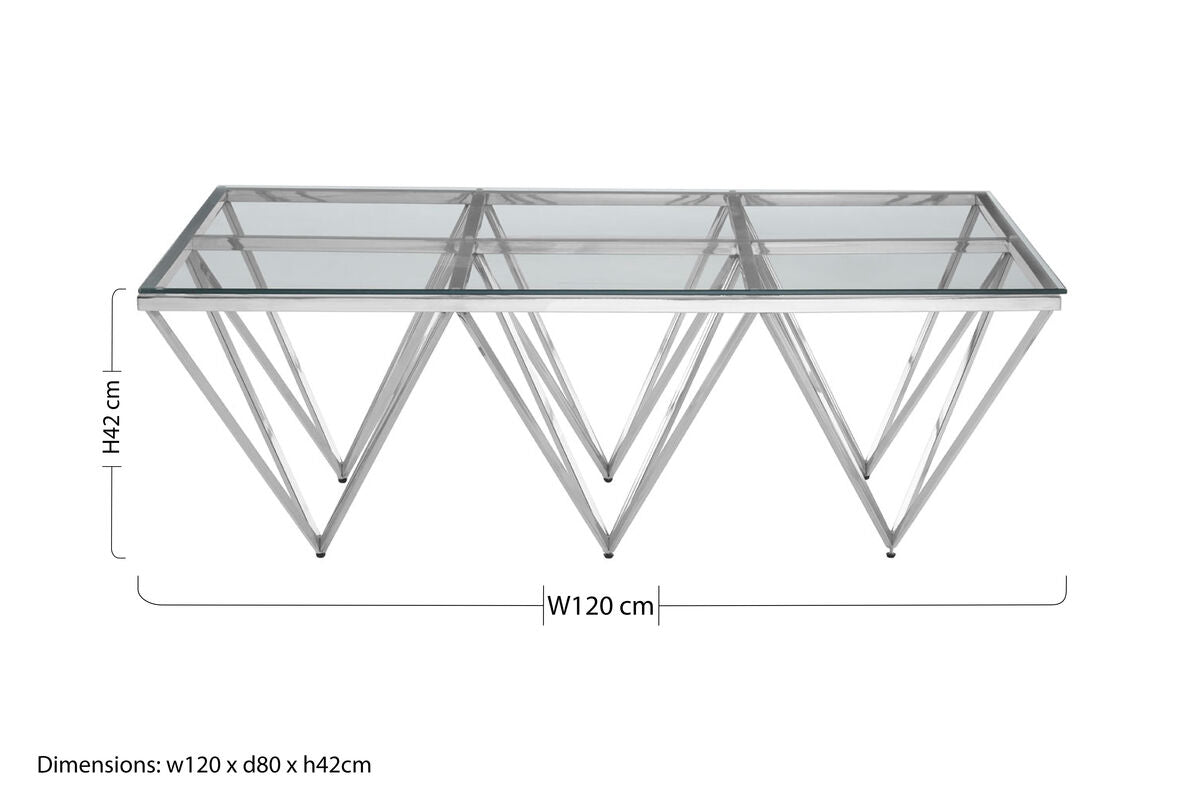 Allure Prismatic Silver Base Coffee Table - Image 9