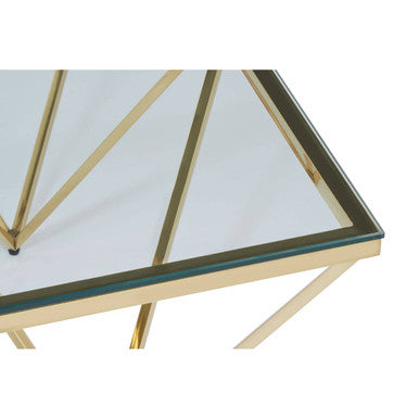 Allure Gold Finish Prismaric Square Coffee Table