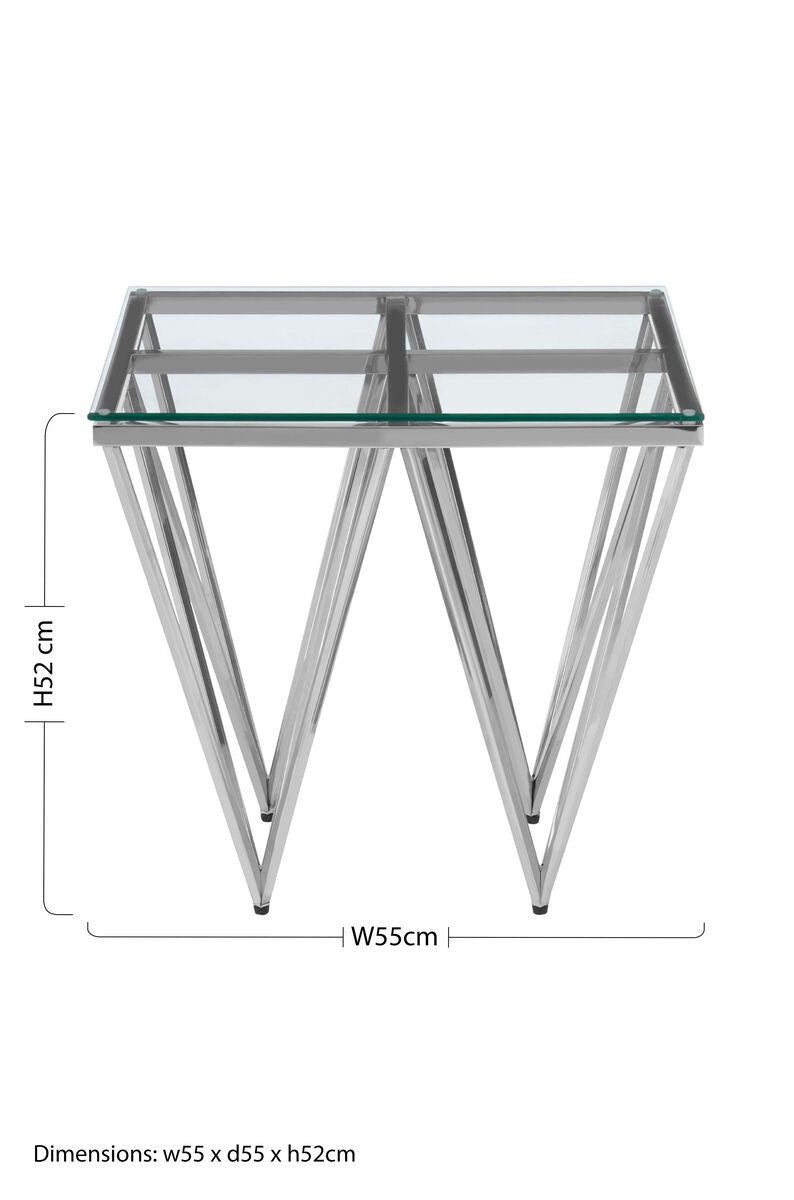 Allure Silver Finish Prismatic Legs End Table - Image 5