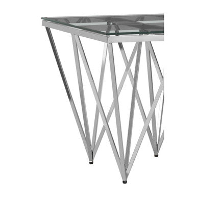 Allure Silver Finish Prismatic Legs End Table - Image 3