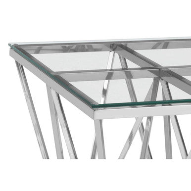 Allure Silver Finish Prismatic Legs End Table - Image 4