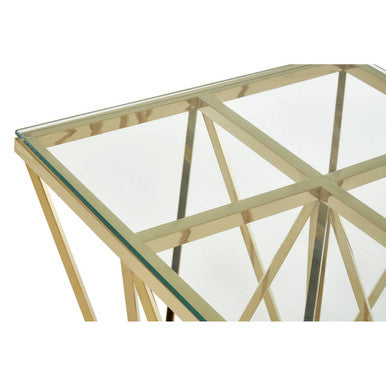 Allure Glass and Gold Finish Side Table - Image 3