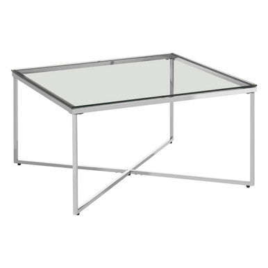 Allure Silver Finish Cross Base Coffee Table - Image 4