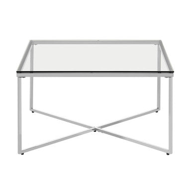 Allure Silver Finish Cross Base Coffee Table - Image 2