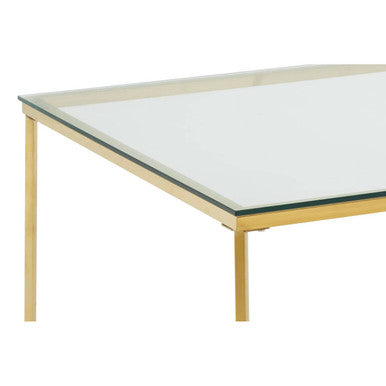 Allure Gold Finish Cross Base Coffee Table