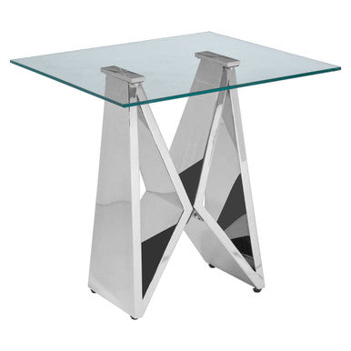 Allure Chrome Wing Base End Table