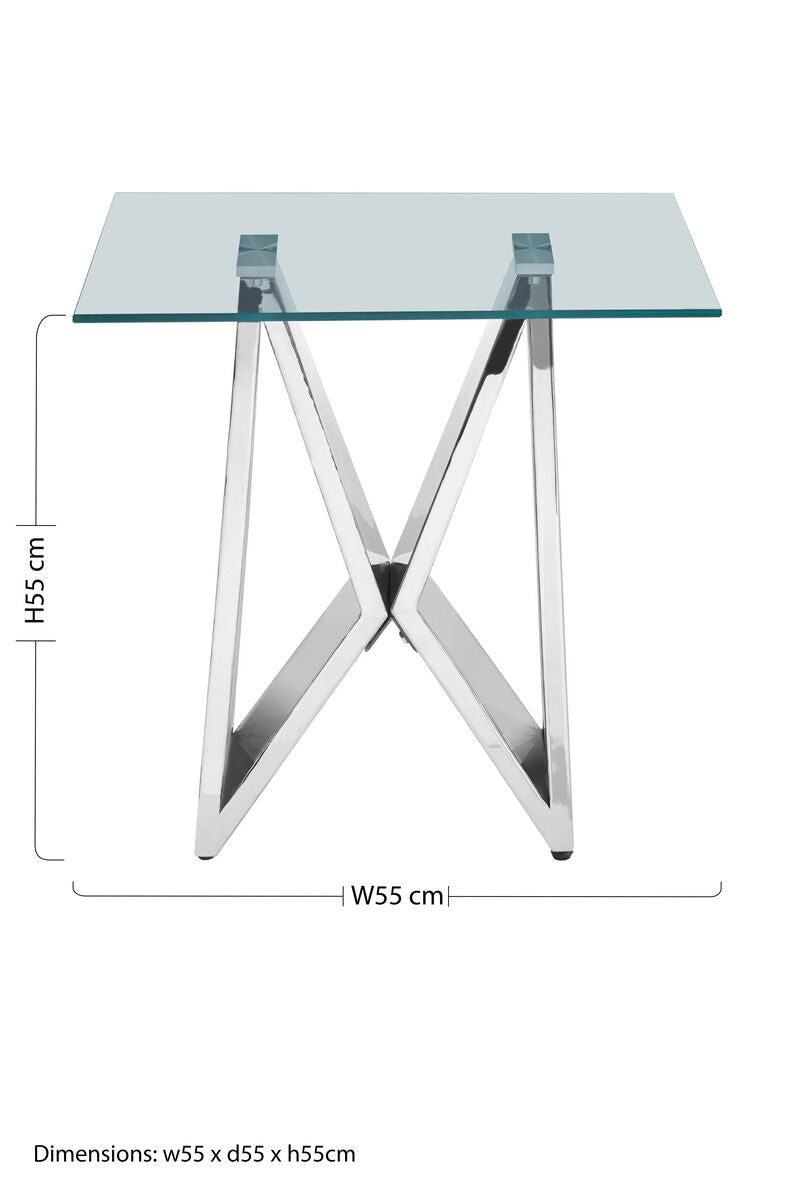 Allure Chrome Wing Base End Table - Image 7