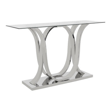 Allure Chrome Curved Base Console Table