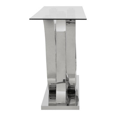Allure Chrome Curved Base Console Table