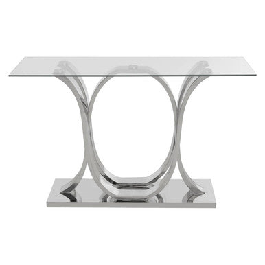 Allure Chrome Curved Base Console Table