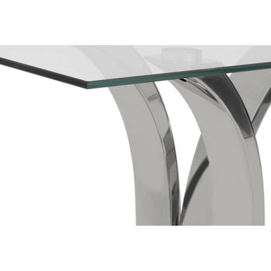 Allure Chrome Curved Base Console Table