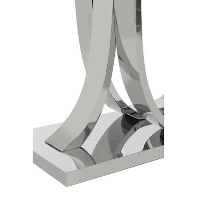 Allure Chrome Curved Base Console Table