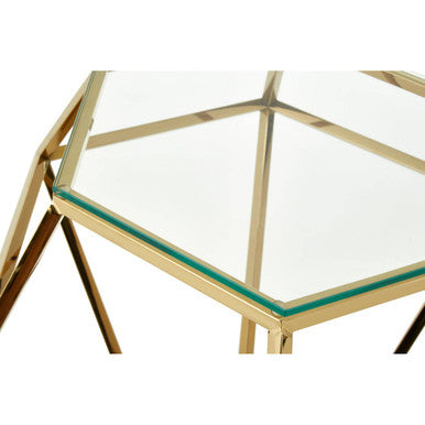 Allure Small Gold Finish Diamond End Table