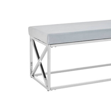 Allure Light Blue Velvet Bench