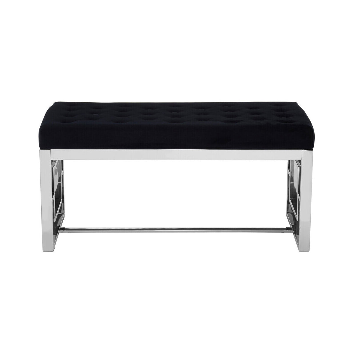 Allure Black Tufted Bench