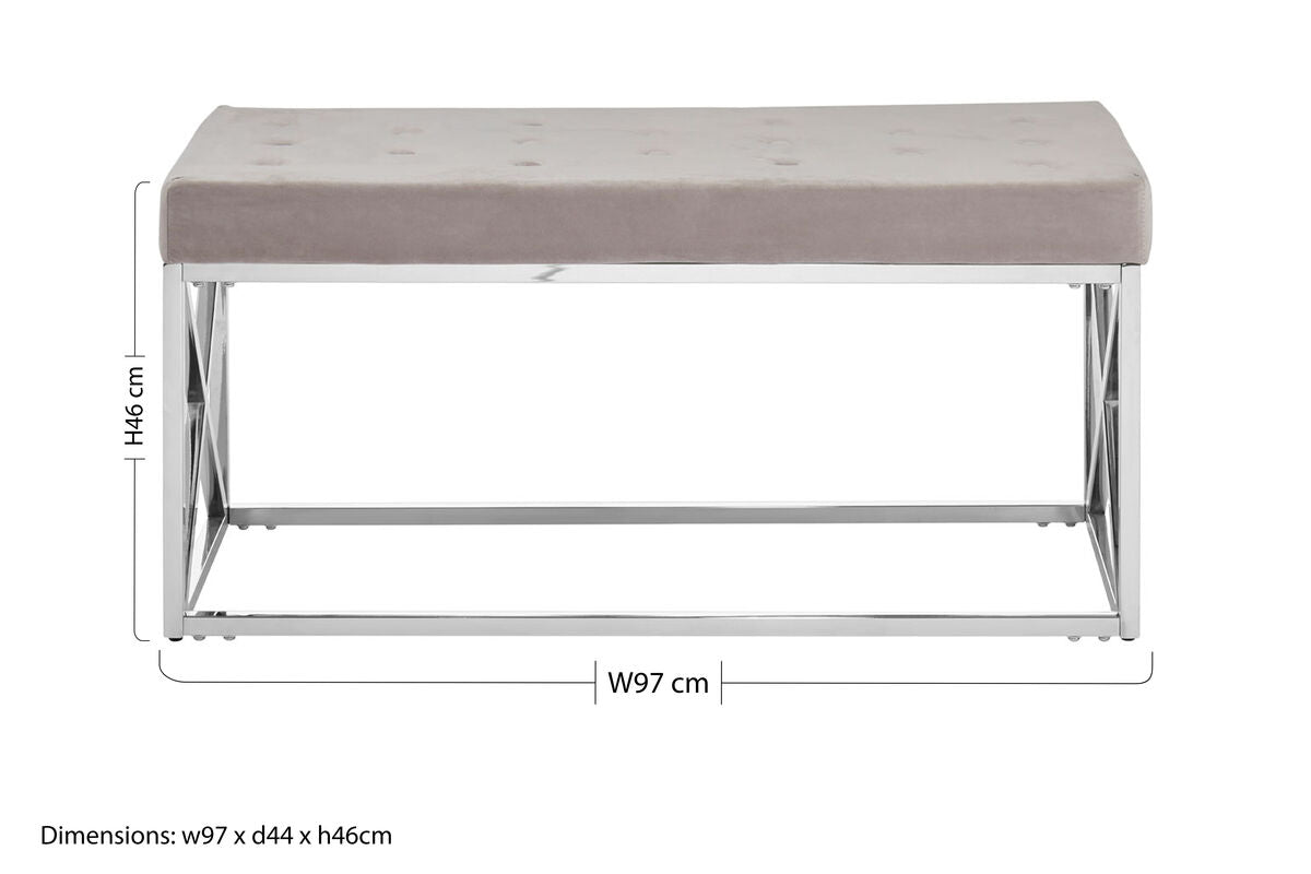 Allure Mink Tufted Bench