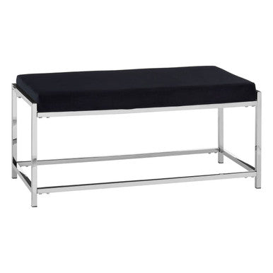 Allure Black Seat And Silver Metal Frame Bench