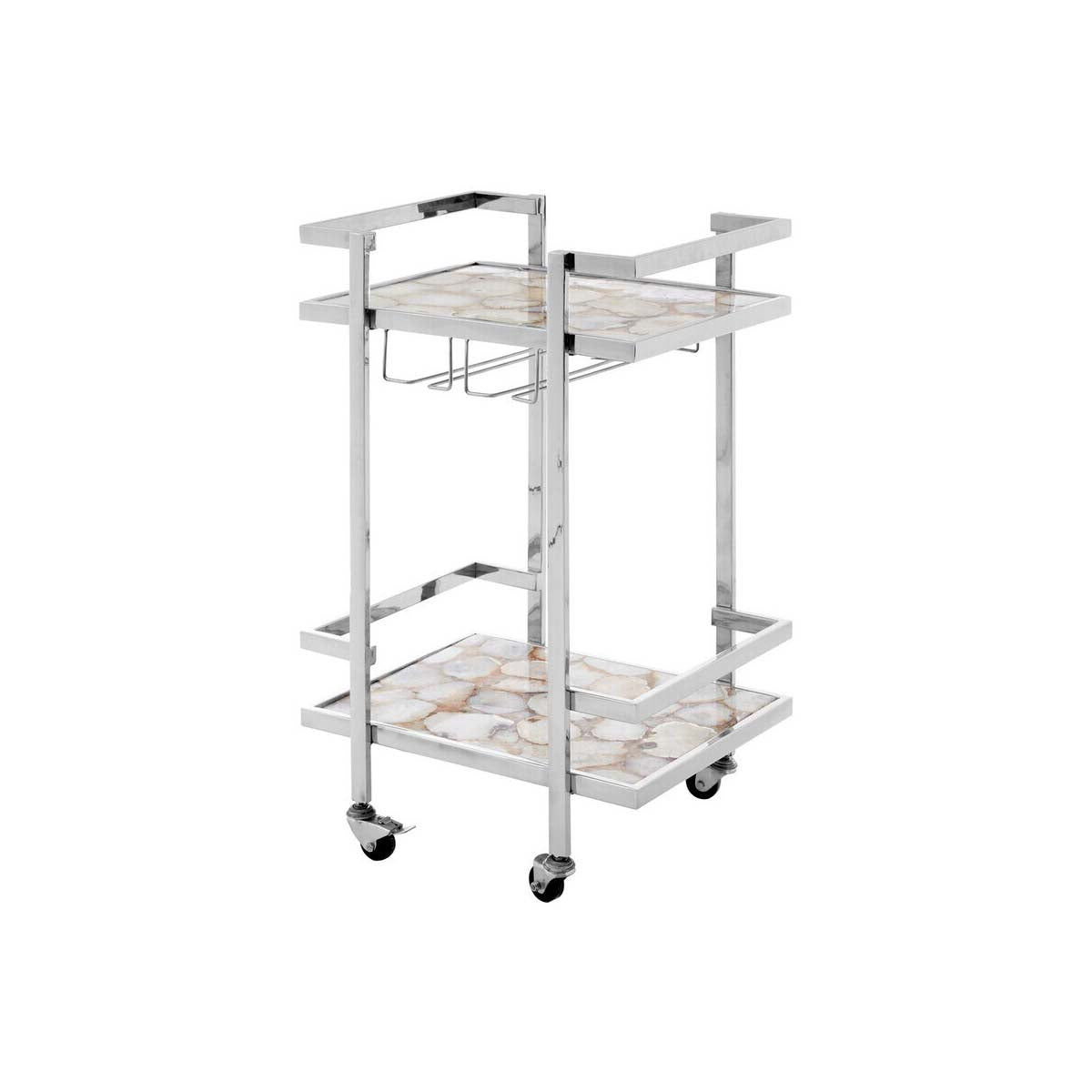 Vita White Agate Drinks Trolley