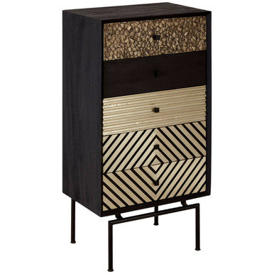 Boho Patterned 5 Drawer Tall Cabinet - Image 4