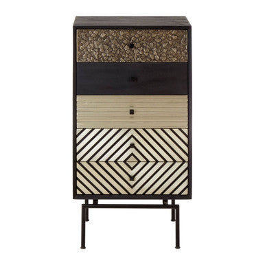 Boho Patterned 5 Drawer Tall Cabinet - Image 2