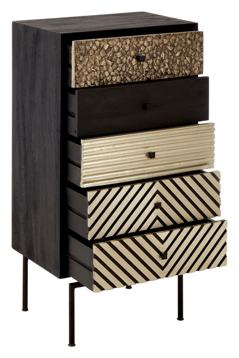 Boho Patterned 5 Drawer Tall Cabinet - Image 6